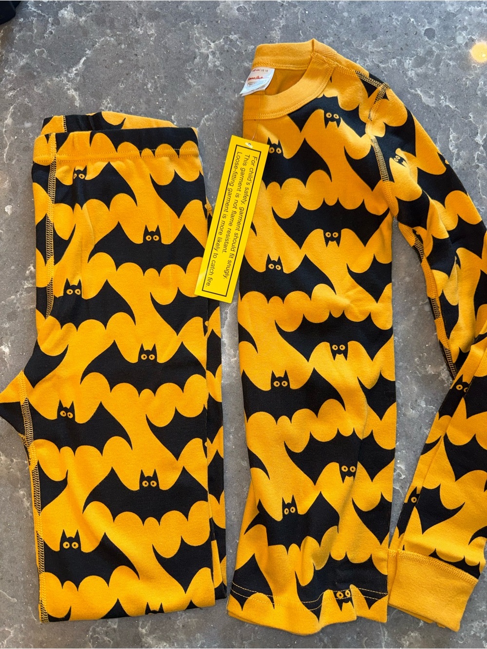 Kids Hanna Anderson Halloween Bat Print Pajama Set